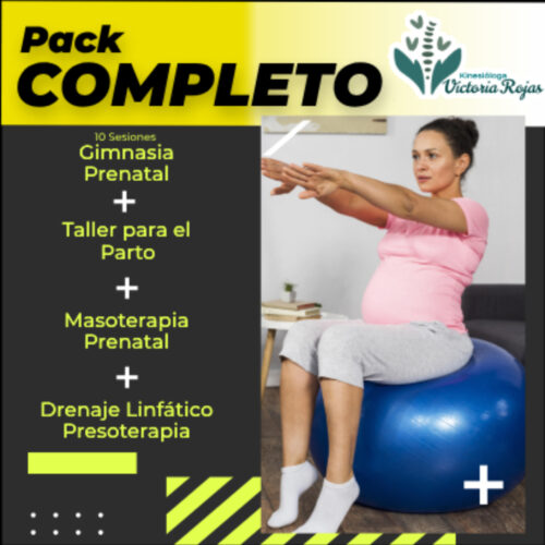 Pack Completo: 10 sesiones de gimnasia prenatal + taller preparación para el parto + Masoterapia + Drenaje Linfático